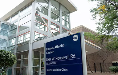 Exterior of the Sports Medicine Center at Flames Athletic Center